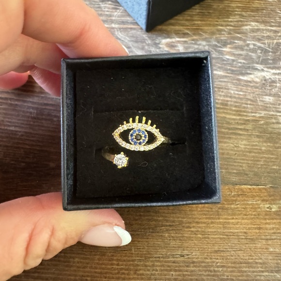 Goldstone and Blue Eye Ring - Picture 1 of 5